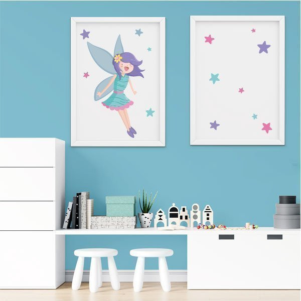 Pack de 2 quadres infantils - Fada màgica - Decoració per a nenes