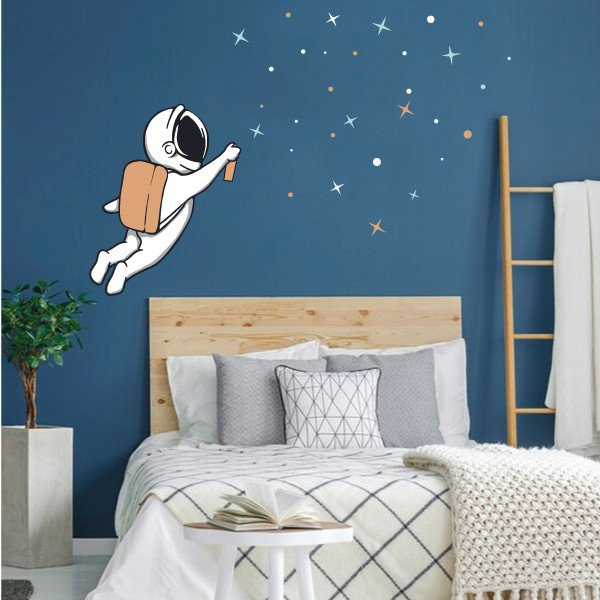 Pegatina de pared juvenil Astronauta Grafitero – Vinilo decorativo para habitaciones infantiles y juveniles