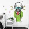 Vinil decoratiu calavera musical estil urbà amb estrelles per habitació juvenil