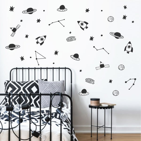 Decorative wall stickers for youth bedrooms | space | kids & teens