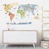 Mapamundi Món feliç - Vinils decoratius de paret