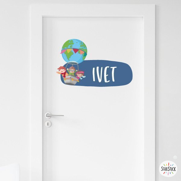 Cartel de vinilo para puertas - Volando con libros