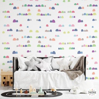 Papel de pared autoadhesivo - Montañas de colores - Papel pintado infantil