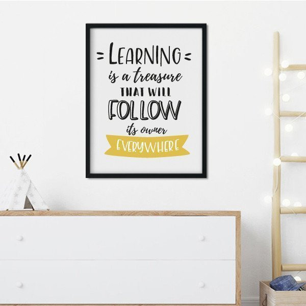 Affiche décorative murale - Learning is a treasure