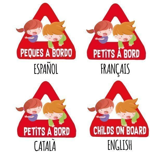 Petits a bord – Enganxines en català per a cotxes