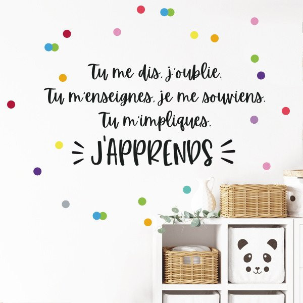 Choisissez la langue! Stickers éducatifs pour écoles - Dis-moi et j'oublie, apprends-moi et je me souviens...