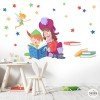 Vinil decoratiu - Peter Pan i Garfio llegint - Idees per decorar biblioteques