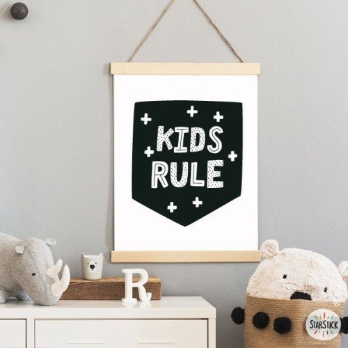 Cuadro infantil - Kids rule - Cuadro decorativo