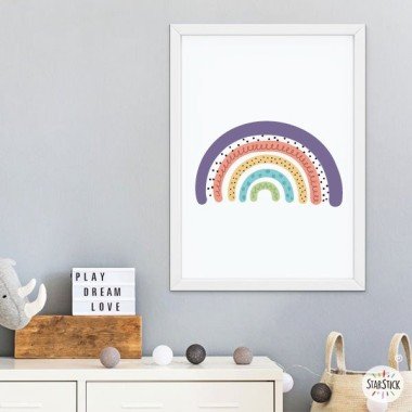 Children's print - Purple rainbow - Decorative painting