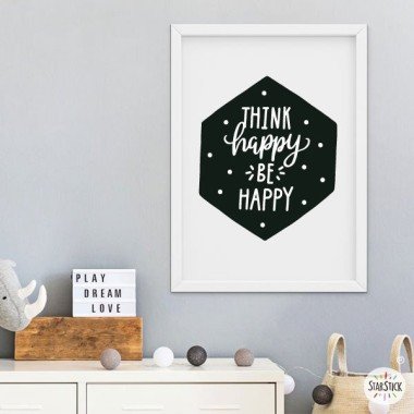Làmina decorativa - Think happy, Be happy - Quadres de disseny