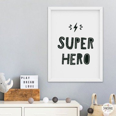Lámina infantil - Super Hero - Cuadro decorativo