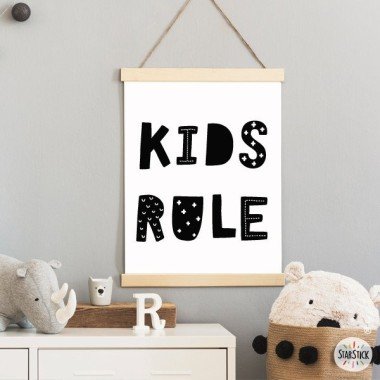 Làmina infantil - Lletres - Kids Rule - Quadre decoratiu