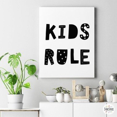 Children's poster - Letters - Kids Rule - Decorative painting