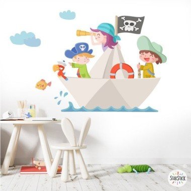 Vaixell de paper - Vinils infantils per a nens i nenes