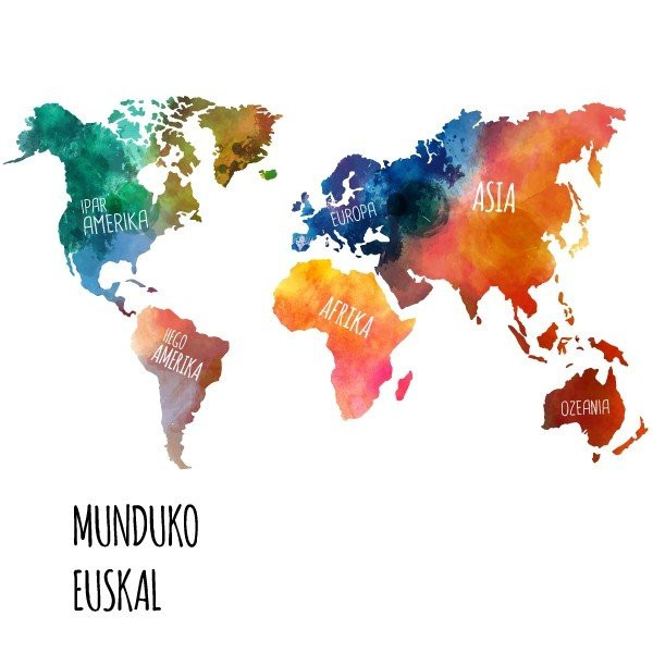 Vinil Mapamundi continents - Tons taronja