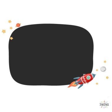 Children's blackboard wall sticker - Rocket in space