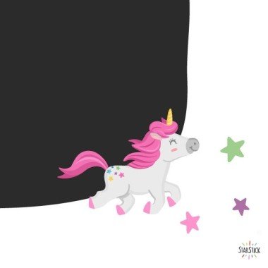 Children's blackboard wall sticker - Unicorn walking