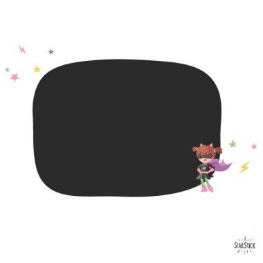 Children's blackboard wall sticker - Superheroine