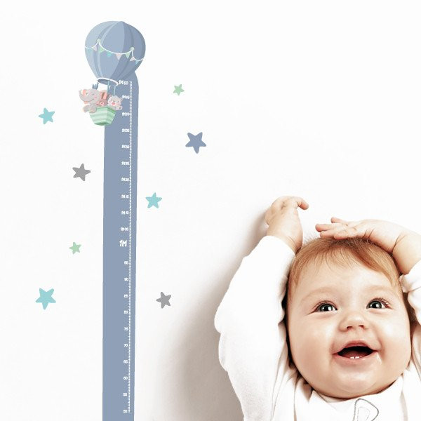 Vinilo medidor - Animales volando en globo