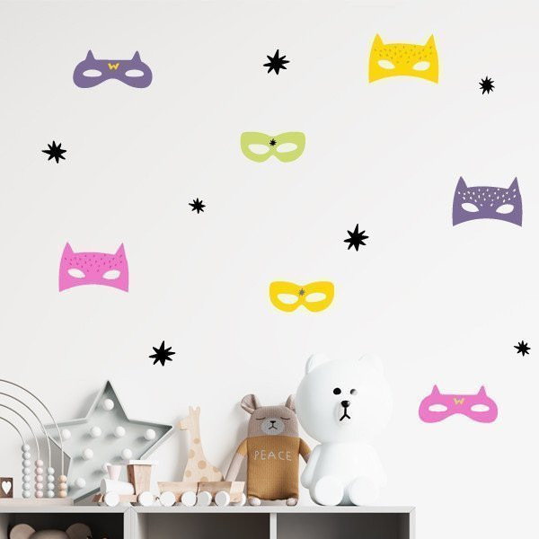 Máscaras de superhéroe - Vinilos decorativos para niños y niñas