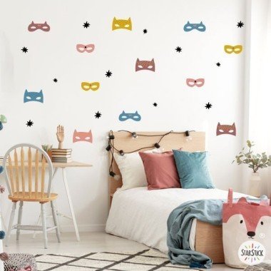 Wall stickers for boys and girls - Superhero Masks
