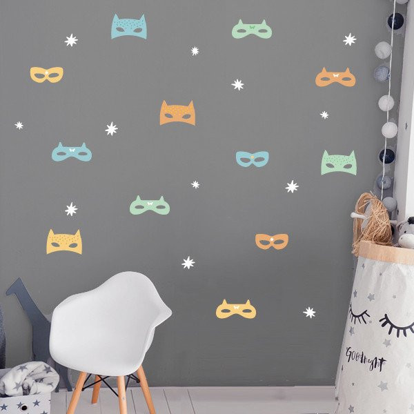 Máscaras de superhéroe - Vinilos decorativos para niños y niñas