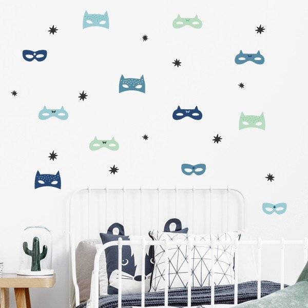 Máscaras de superhéroe - Vinilos decorativos para niños y niñas