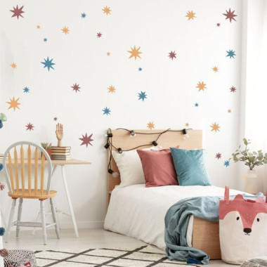 Vinilo decorativo de estrellas Rocky para pared, ideal para habitaciones infantiles y juveniles.