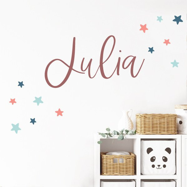 Personalized children's vinyl Elegant name with stars. Children's vinyl for babies and children with personalized name