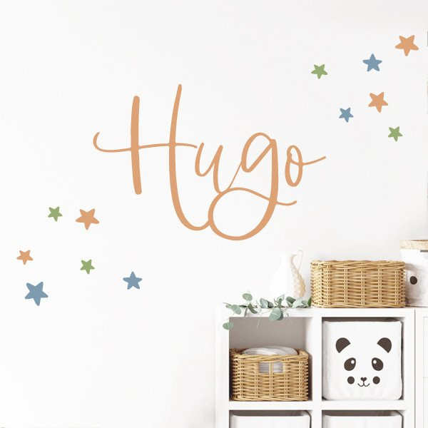 Personalized children's vinyl Elegant name with stars. Children's vinyl for babies and children with personalized name