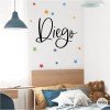 Personalized children's vinyl Elegant name with stars. Children's vinyl for babies and children with personalized name