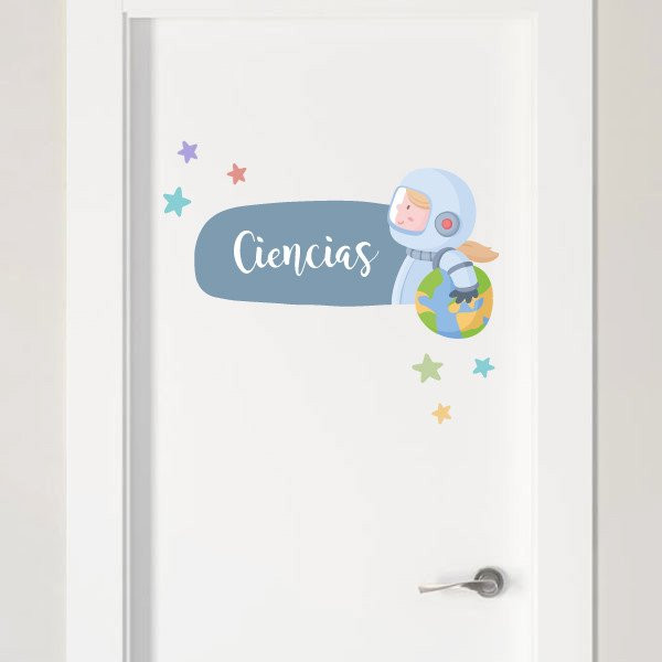 Customizable door sign - Astronaut girl