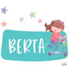 Vinil infantil personalitzat amb noms - Nena amb patinet i gosset