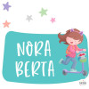 Vinil infantil personalitzat amb noms - Nena amb patinet i gosset