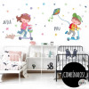 Vinil infantil Nen amb patinet i estel - Decoració habitacions nens