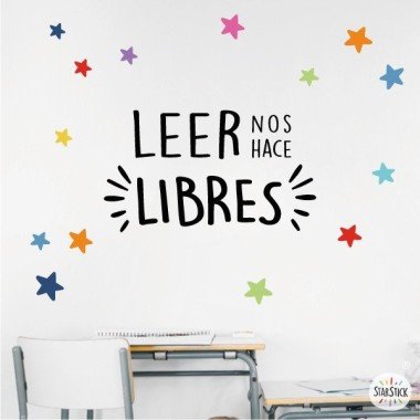 Leer nos hace libres - Stickers pour les écoles