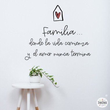 Stickers pour la maison - Phrases décoratives - Familia… Donde la vida comienza