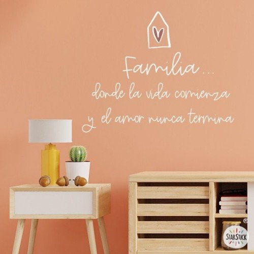 Stickers pour la maison - Phrases décoratives - Familia… Donde la vida comienza