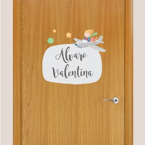Little aviator prince - Personalized children's vinyl with name