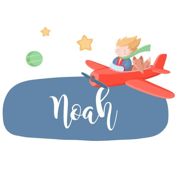 Little aviator prince - Personalized children's vinyl with name