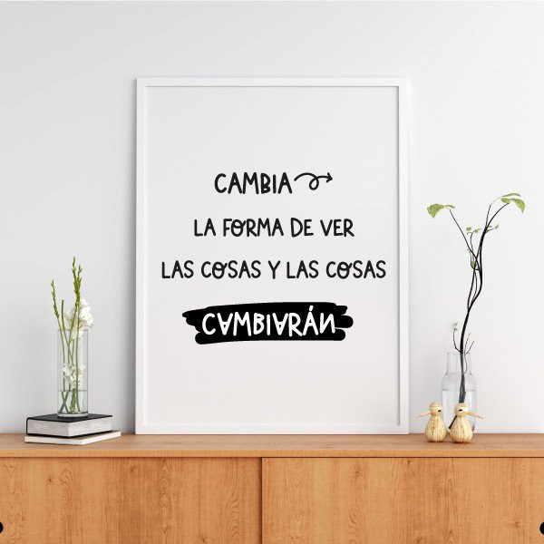 Quadres decoratius - Trieu idioma! - Canvia la manera de veure les coses i les coses canviaran