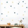 Sticker mural avec triangles Ocre et Bleu pour chambres d’enfants et adolescents