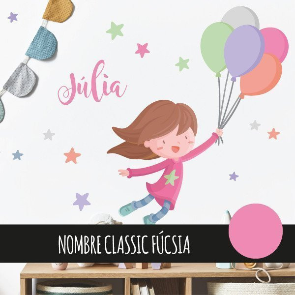 Vinil infantil Nena amb globus - Vinils decoratius per a nenes
