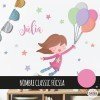 Vinil infantil Nena amb globus - Vinils decoratius per a nenes