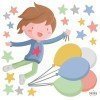 Vinil infantil - Nen amb 1 germà amb globus