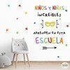 Decoración escuelas - Vinilos decorativos de pared - Niños y niñas increíbles aprenden aquí