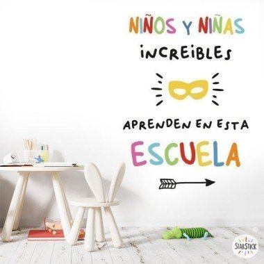 Decorative wall stickers in different languages - Enfants incroyables apprennent ici