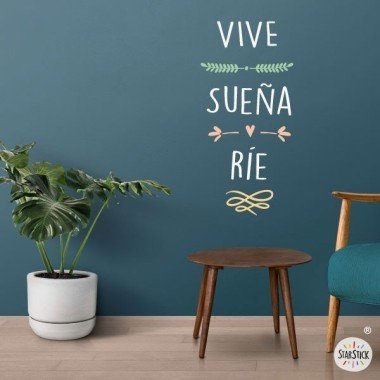 Vinilos decorativos de pared - Vive, Sueña, Ríe