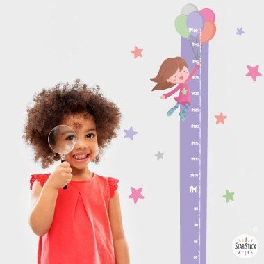 Mesurador Nena amb globus de colors - Vinils infantils