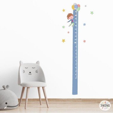 Wall meter - Boy with colored balloons - Meter decals